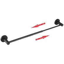 Wall Mounted Towel Bar, 14.6" -26.4" Adjustable Sturdy Stainless Steel Bathroom Towel Rack, Black
