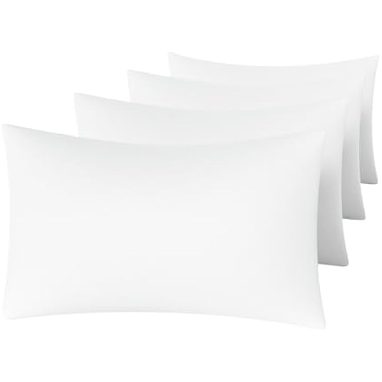 MINIPANDA White Pillow Cases Set of 4 Queen Size - Super Soft, Smooth and Breathable Pillow Cases Queen- Envelope Design - Machine Washable Lightweight 20X30 Inches 4 Piece