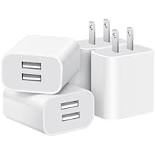 USB Wall Charger,4 Pack Dual Port Plug Adapter for Wall Outlet Charging Block, USB Power Adapter for iPhone 14/13/12/11 Pro/Pro Max, XS/XR/X,Galaxy, Pixel, Moto and Android Phones (White)