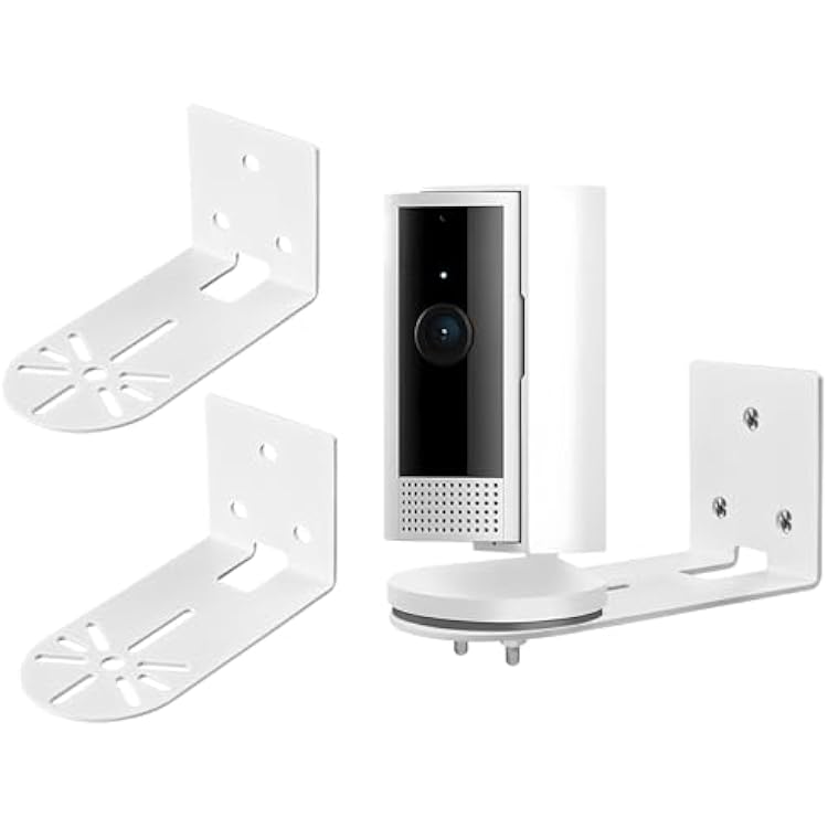 2 Pack Security Camera Wall Mount Fits for Ring Stick Up Outdoor Indoor Cam, Ring Camera Metal Bracket Holder Effortless Installation with Adhesive Tape or Secure Screws No Drill to Suit your Needs