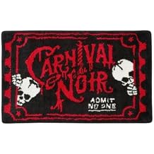 Killstar Carnival Bath Rug Circus Ticket Black and Red Skull Gothic