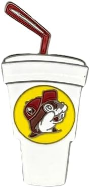 Buc-ee's Collectible Cup Enamel Pin, White and Yellow Logo Design