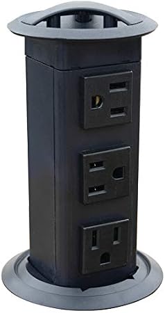 Hafele Power Pop-Up Station, Three outlets, Plastic, Black