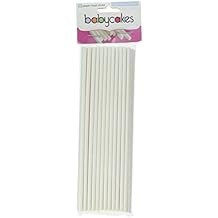 BabyCakes LL50LG 50 Count Paper Treat Sticks, 6", White