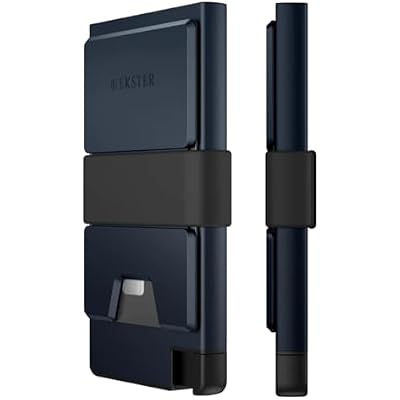 Ekster - Aluminum Cardholder Pro Wallet - All-Metal Aluminum Slim Wallet for Men-Fits 7 Cards,RFID Blocking Layer,Minimalist Wallet for Men,Push Button,Card Access,Expandable,TrackableMidnight Blue