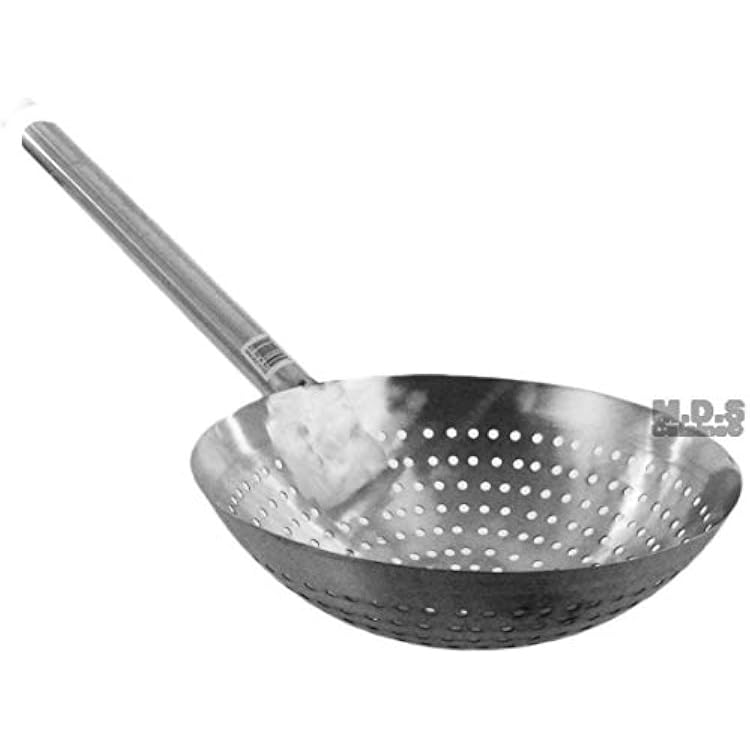 Stainless Steel Stir Fry Skimmer Strainer 25 Long Paddle Cazo Pala Carnitas