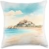 Mont-Saint-Michel Throw Pillow, 18x18, Multicolor