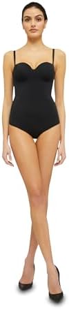 Wolford Women Mat De Luxe Forming String Body Sleeveless Scoop Neck Shaping Bodysuit Matte Thong Bottom