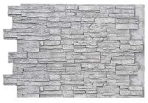 Faux Stone Wall Panel - Deep Stacked Stone Siding - Alpine Grey Color (48" W X 36" H X 112"D)