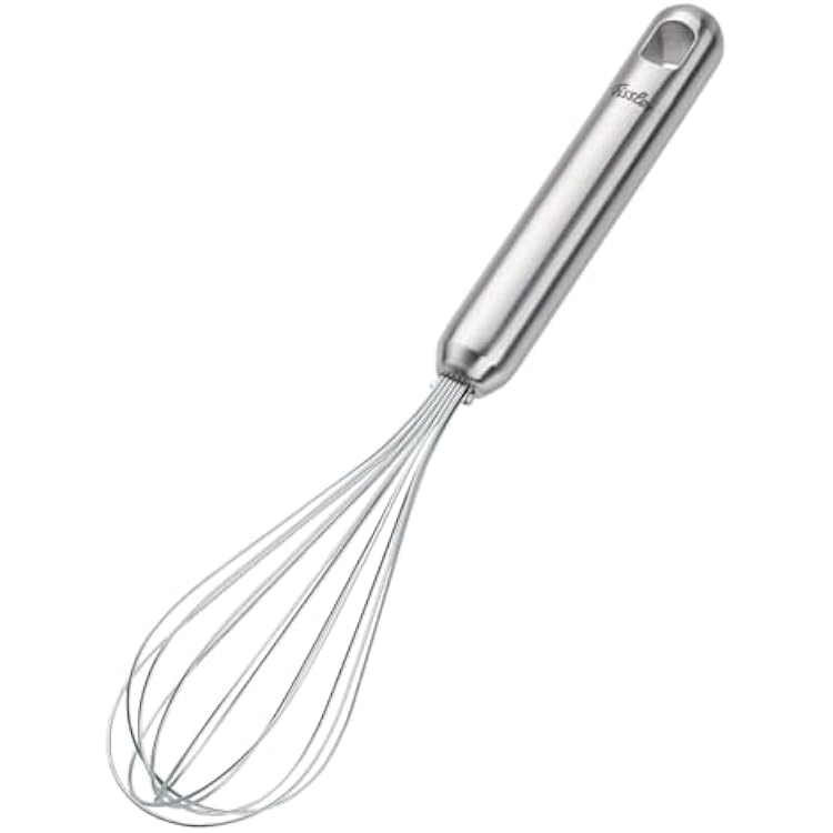 Fissler Essential 9 Inch Wisk, 1810 Stainless Steel Kitchen Utensil for Mixing & Whipping, Ergonomic Handle, Dishwasher Safe