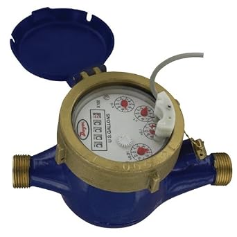 Dwyer Multi-Jet Water Meter w/Pulsed Output, WMT2-B-C-12-1, 1-1/4" BSPT, 12 m3/h, Brass Body