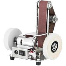 Mini Belt Sander, 7 Adjustable Speed Electric Bench Grinder Sanding Machine, Table Top Knife Sharpener Polishing Kit for DIY Woodworking, Metal Grinding, Knife Making, Jewelry Making