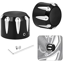 Black Front Axle Nut Cover Cap, Front Fork Cap Nut Cover Compatible for Harley Davidson 2002-2024 Softail Dyna Iron 883 Electra Glide Road Glide Street Glide Sportster Heritage Springer