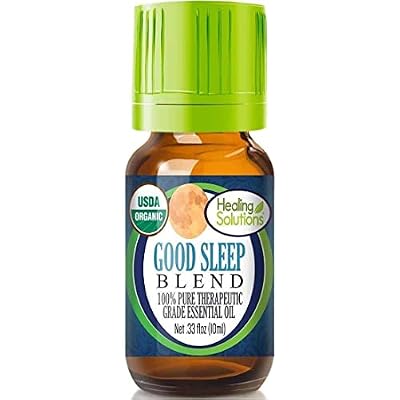 Healing Solutions Sleep Essential Oils 10 ml 0.33 oz - Organic, Pure, Undiluted - Relaxation Dream Blend for Diffuser, Sleep Aid