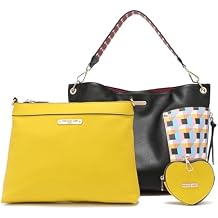 NICOLE LEE Quihn 3 Piece Set, Shoulder Handbag, Zip Pouch Crossbody, Detachable Heart Coin Purse