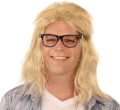 Kangaroo Blonde Mullet Wig for Men Curly Men's Costume Wigs for Cosplay
