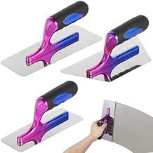 Bosreroy Stainless Steel Trowels Set (3 Pieces), Ergonomic Handles, Professional Venetian Plaster Tools
