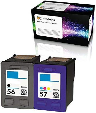 Refilled Ink Cartridge Replacement 2 Pack for HP 56/57 - PSC 1315/2410/1110/2175 - Officejet 6110/Deskjet 450/Photosmart 7150/7260 Printers (1 Black 1 Color)