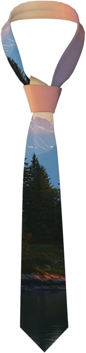 Ties for Men Silk Neckties Winter Park Ties Mens Necktie with Cufflinks for Wedding Party