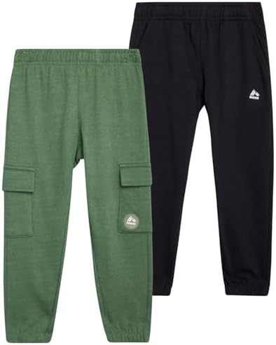 RBX Boys Sweatpants - 2 Pack Athletic Performance Elastic Waist Soft Fleece Boys Joggers Kids Sweatpants with Pocket