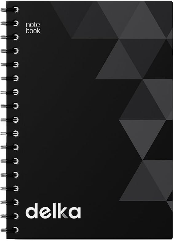 delka A5 Wirebound Notebooks, Ruled Pages, Durable Spiral Binding, Premium Quality Paper for School, Office, and Note-Taking Versatile (Black, Pack of 1)