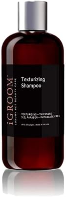 iGroom Texturizing Dog Shampoo, Luxury Pet Beauty Care, Add Texture and Thicken Coat, Naturally Derived, Vegetable proteins and pH Balanced, Made in USA, 16 oz