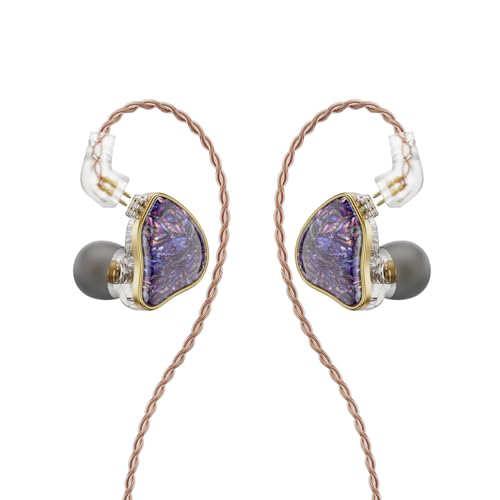 HiFiGo NiceHCK DB2 1DD1BA Dual Hybrid Driver in-Ear Monitors, Hybrid Dynamic and Balanced Armature Drivers IEMs in-Ear Earphones for Pop Music Purple, Without Mic