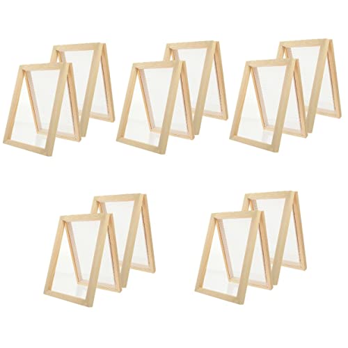 Abaodam 10 Pcs Paper Frame Paper Making Mould Frame Paper Making Screen Small Paper Making Screen 4x6 Classic Wooden Frame Paper Making Deckle Wooden Frame Screen Formwork Copper A4 Puzzle