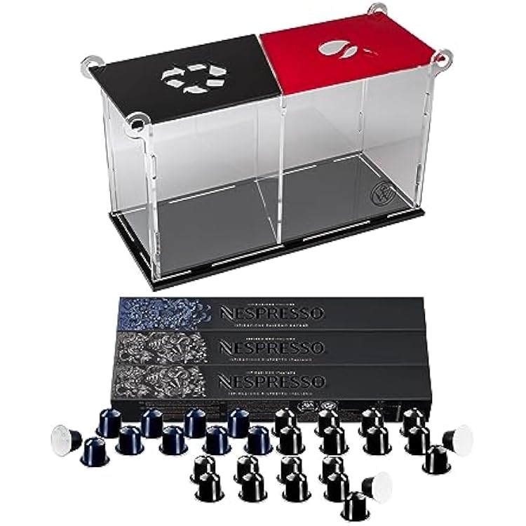 ChefWave Coffee Pod Organizer for Nespresso Capsules - Capsule Holder and Storage Rack - Keep Your Coffee Pods Neatly Organized and Easily Accessible Bundle wNesspresso Coffee Capsules 4 Items