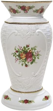 Royal Albert Old Country Rose Basketweave Cameo Vase