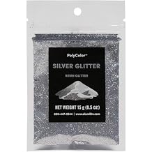 PolyColor Silver Glitter Powder for Epoxy Resin Kits 15 Grams, Fine Pigment Powder for Casting Resin, Arts and Crafts, Great for Jewelry Making, Countertops, Car Paint and Molds