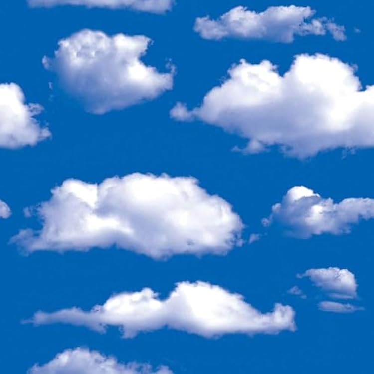 GLOW4U Blue Sky Clouds Pattern Contact Paper Self Adhersive Vinyl Removable Wallpaper Kitchen Backsplash Accent Wall Art Crafts Decor 17.7x393 Inches