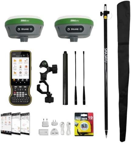 SMA26 Plus RTK Surveying Equipment Rover Base with Survey Software, PPK,PPP Technology, Tilt Compensation,IP67 Waterproof, BT/WiFi,Ideal for Land, Construction(Include Pole)