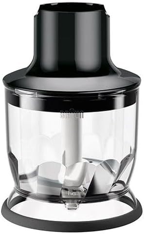 Braun MQS 200 BK Chopper Attachment with EasyClick Plus System - Accessories for Braun MultiQuick 7 and 9 Hand Blender, BPA-Free, Capacity 350 ml, Black