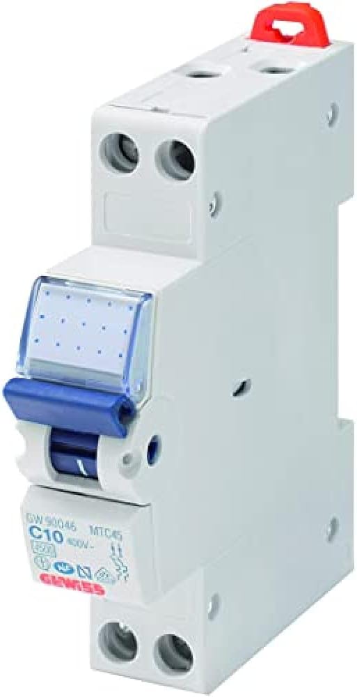 Gewiss GW90027DY MTC 45 1P+N Curve C 16A Compact Circuit Breaker 1 Module (Pack of 6)