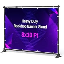 10 x 8 Ft Heavy Duty Backdrop Banner Stand, Adjustable Photo Background Support Frame Kit, Backdrop Stand for Parties Birthday Party Baby Shower Wedding Decorations