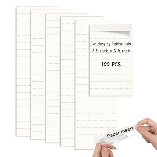 100 Pcs Hanging File Folder Paper Inserts 3-12 Inch Off White Blank File Tab Inserts Thick Cardstock for Hanging Folder 3.50.6 inchNo Tab Included
