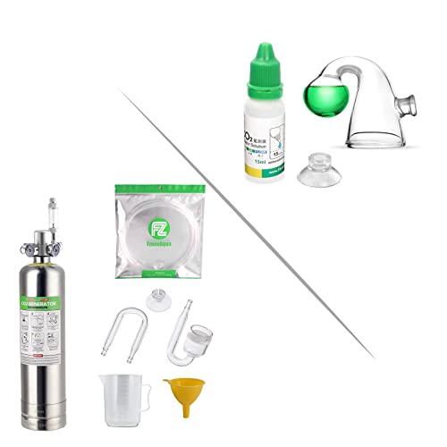 FZONE 2.5L Aquarium CO2 Generator System Carbon Dioxide Reactor Kit with Aquatic CO2 Glass Drop Checker PH Momitor for Aquarium Plant Fish Tank Test CO2 Kit