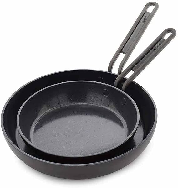 GreenPan Stanley Tucci Milano Ceramic Frying Pan Set of 2 20cm 26cm Black
