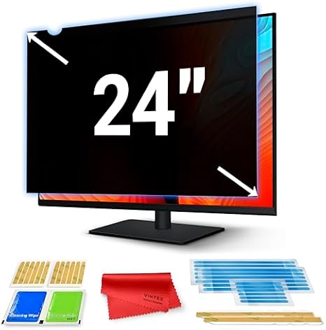 [1 Pack] 24 Inch 16:9 Computer Privacy Screen Filters for Widescreen Monitors & Replacement Kit - Anti-Glare - Anti-Scratch Protector - Desktop Privacy Screen Bundle