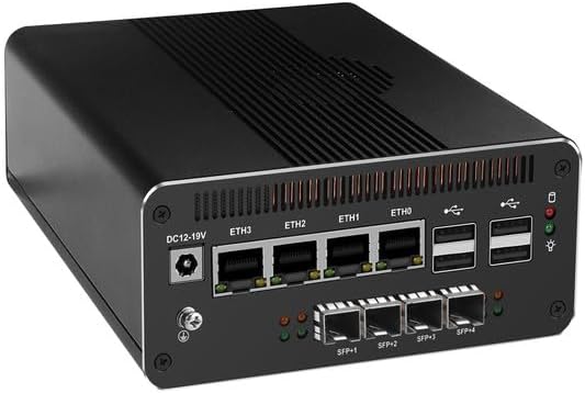 Firewall Appliance Mini PC, 14th Gen Core Ultra 5 125H, 82599ES 4 x 10GbE SFP+, 4 x i226 2.5G LAN, AI Micro Computer Router, NPU, Win/OPNsense, AES-NI, DDR5 NO RAM/SSD/OS