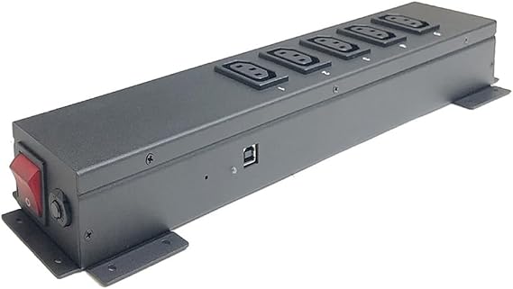 Professional Software-Controlled 5-Outlet PDU Power Switch with PC USB Connection API Support 1U Rack Mounting Kit Included