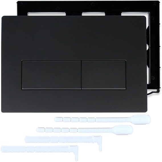 Toilet Cistern Flush Plate, Dual Flush Buttons, Replacement for Geberit Sigma UP300 & UP320 Series (Black)
