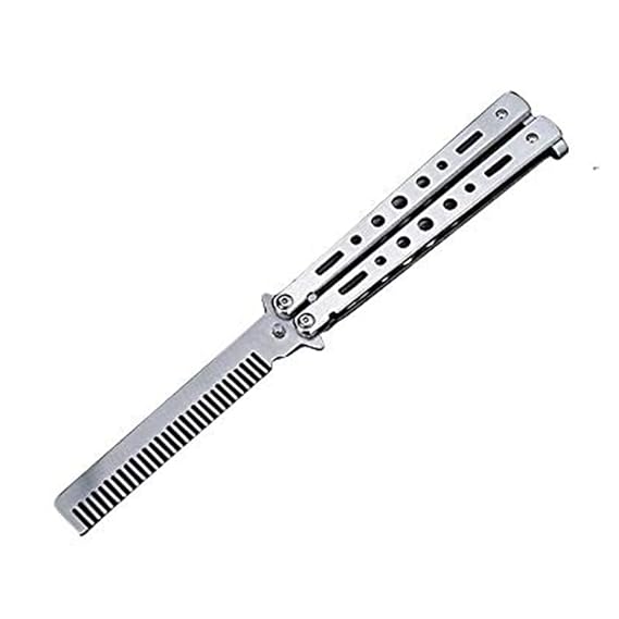 WANLIAN Beautiful Comb,Beautiful Comb Stainless Steel Folding Practice Combs Hair Styling Tools for Sport Outdoor Use(Silver)
