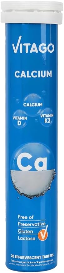 20-Piece Effervescent Tablet Containing Vitago Calcium, Vitamin D + Vitamin K2 (1)