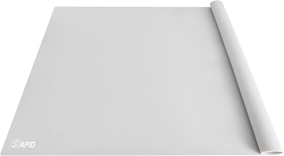 Extra Large Silicone Mat 36" x 24" Place Mats, Heat Resistant Mat for Kitchen Countertop Protector, Thick Placemats Washable Silicone Mats for Kitchen Counter Mat Dining Table Mat, Grey, Sapid | Place Mats, Countertop Protector , Thick Placemats Washable Silicone Mats for Kitchen Counter Dining Table Mat , Grey , Sapid