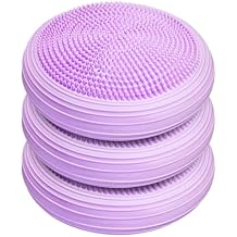 3 Pcs Inflated Wobble Cushion, Wiggle Seat & Balance Pad for Exercise, Home Yoga Balance Stability Training, Strengthen Core Muscles, Improve Posture, Balance Disc with Pump
