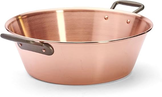 De Buyer 6200.38N Copper Jam Pan with 2 Cast Iron Handles Diameter 38 cm