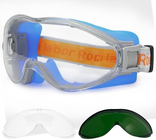 Safety Goggles with Clear and Welding Lenses