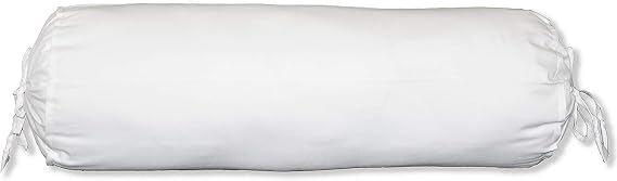 Neck Roll Pillow covers White and Black (White, 6" x 16" ( 15 cm x 40cm ))